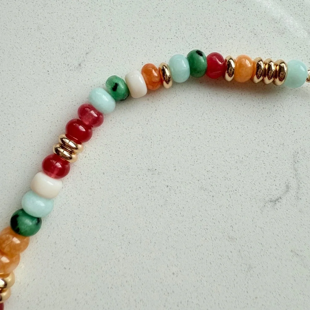 By Anthropologie Beaded‎ Bubble-Letter Necklace - Coastal Cowgirl - NWT